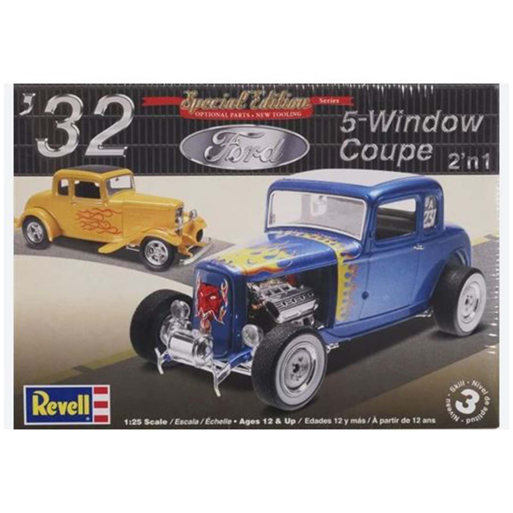 Revell 1932 Ford 5 Window Coupe 2 in 1 25th Scale Vehicle Model Kit - Radar Toys