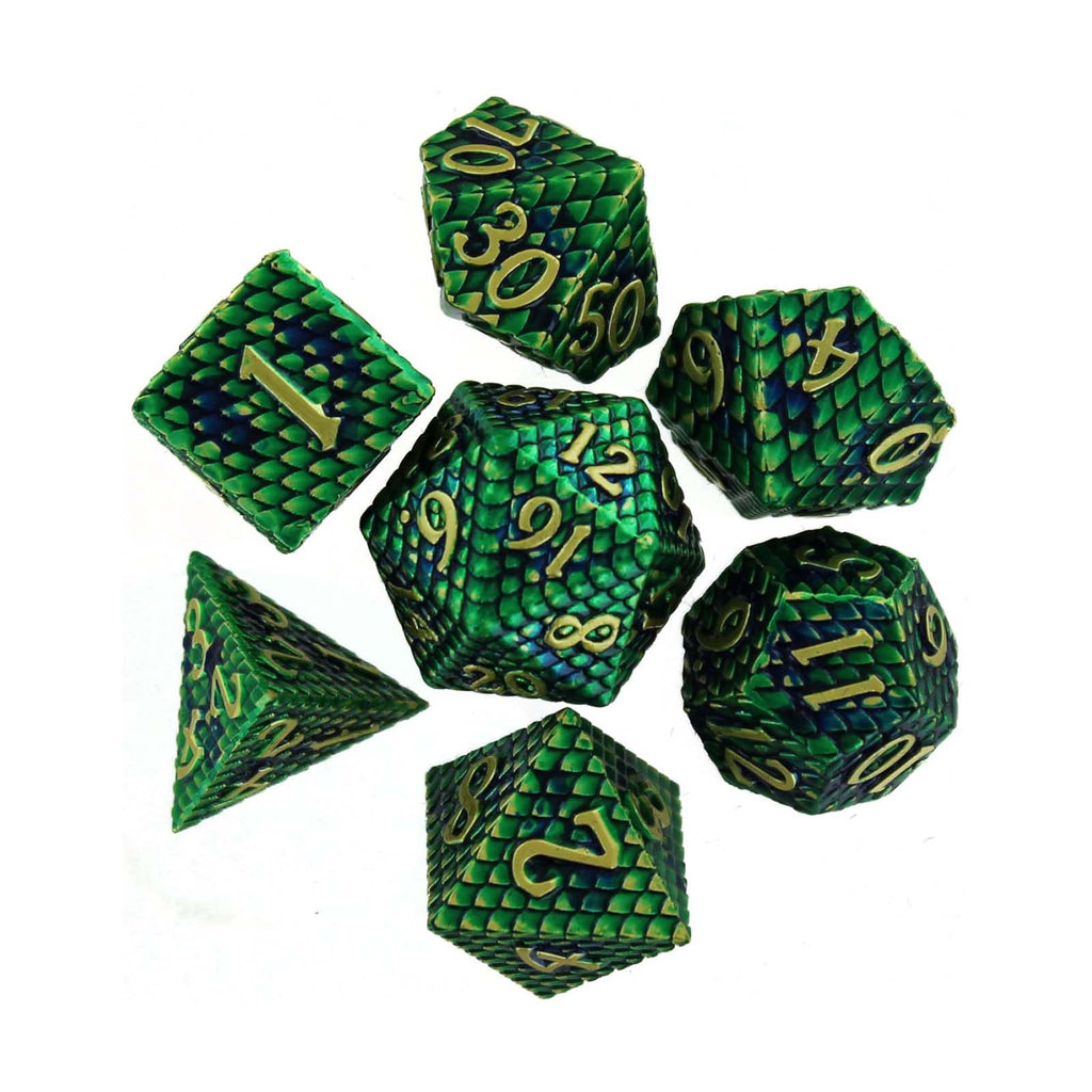 Foam Brain Dragon Scale Venom Metal RPG Dice Set - Radar Toys