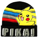 Bioworld Pokemon Pikachu Striped Pika Beanie - Radar Toys