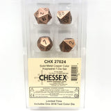 Chessex 7 Set Polyhedral Dice Solid Copper CHX 27024 - Radar Toys