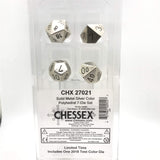 Chessex 7 Set Polyhedral Dice Solid Metal Silver CHX 27021 - Radar Toys