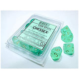 Chessex 10 D10 Polyhedral Dice Nebula Light Green Gold  Luminary CHX27375 - Radar Toys
