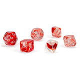 Chessex 7 Set Polyhedral Dice Nebula Red Silver Luminary CHX27554 - Radar Toys