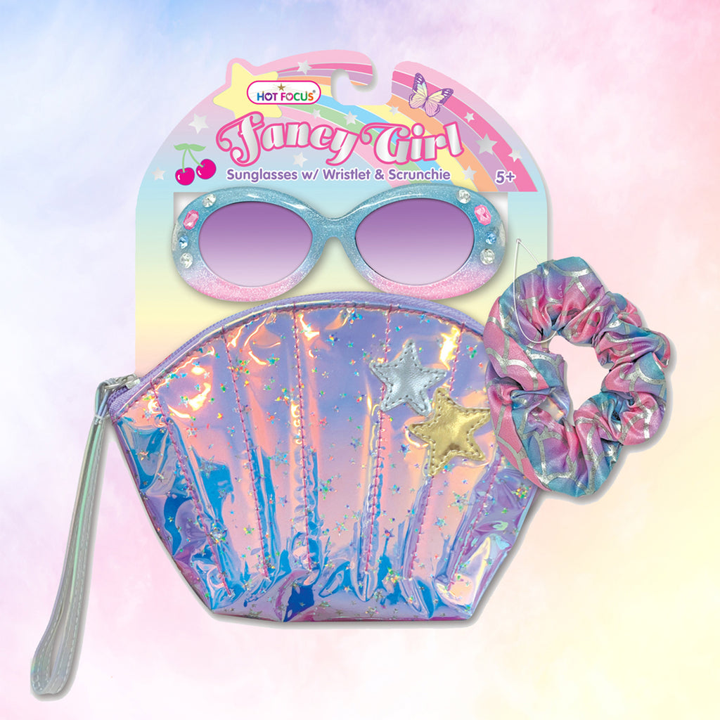 Hot Focus Fancy Girl Sunglasses With Wristlet And Scrunchie Mermaid Vibes Set - Radar Toys