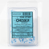 Chessex 10 D10 Polyhedral Dice Borealis Icicle Light Blue Luminary CHX27381 - Radar Toys