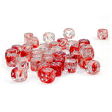 Chessex 12mm D6 Set Dice 36 Count Nebula Red Silver Luminary CHX 27954 - Radar Toys