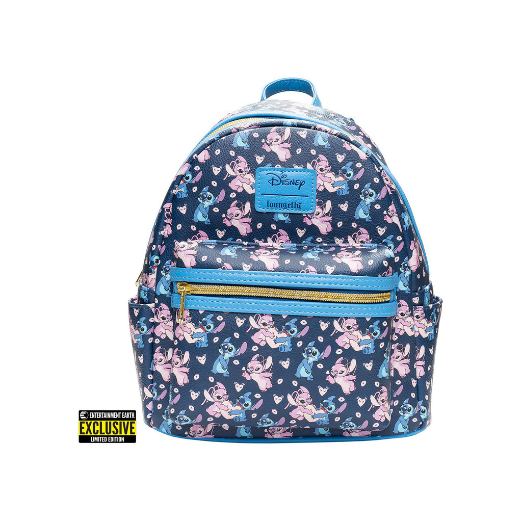 Loungefly Disney Lilo And Stitch EE Exclusive Angel Stitch Hearts Mini Backpack