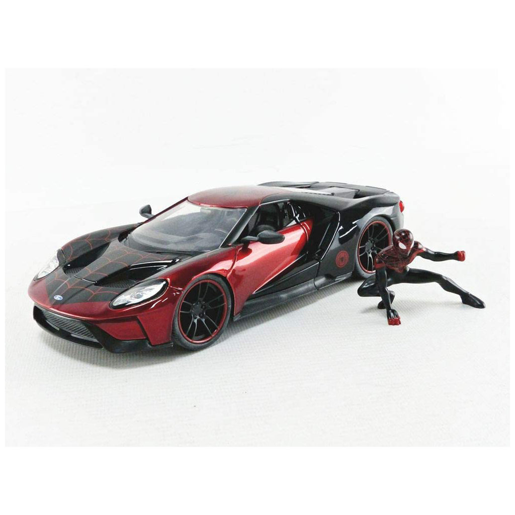 Jada Toys Marvel Spider-Man Miles Morales & 2017 Ford GT 1:24 Diecast Car