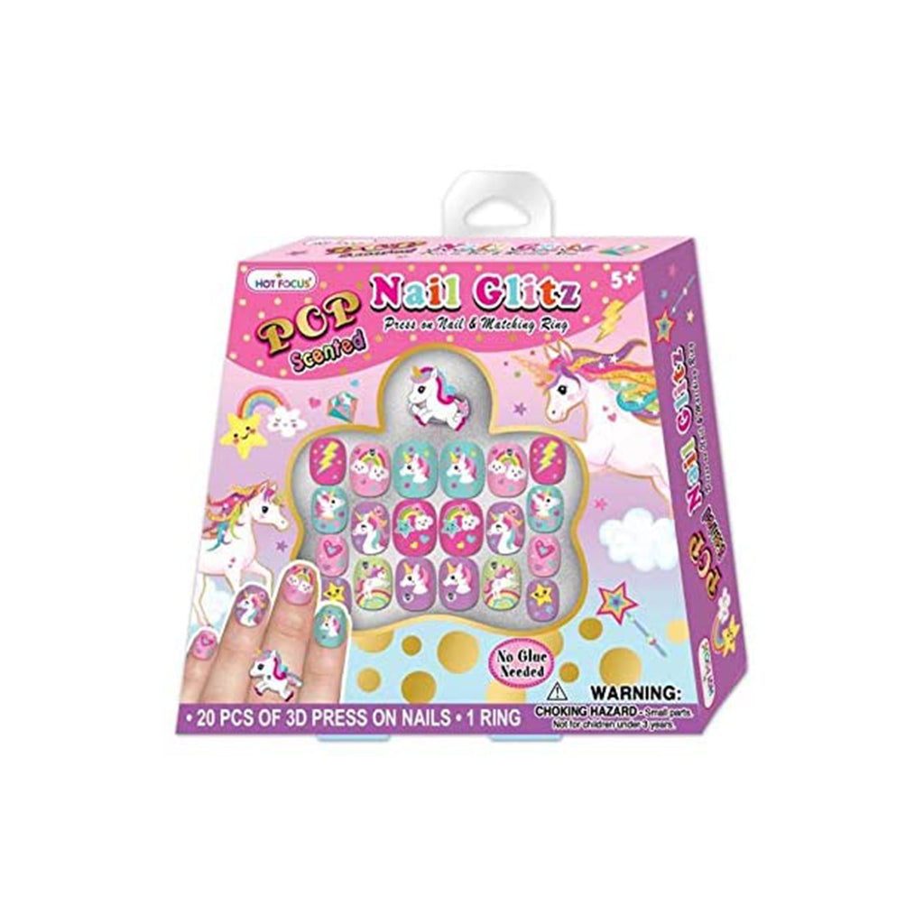 Hot Focus Scented Pop Nail Glitz Unicorn Set - Radar Toys