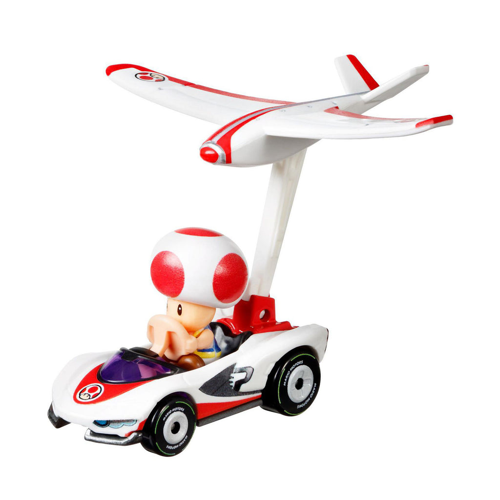 Hot Wheels Mario Kart Toad P-Wing Plane Glider Car - Radar Toys