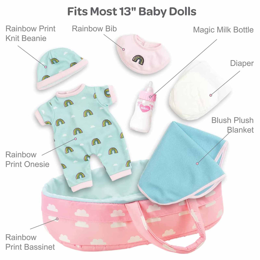 Adora Playtime Babies Essentials Baby Rainbow 7 Piece Set - Radar Toys