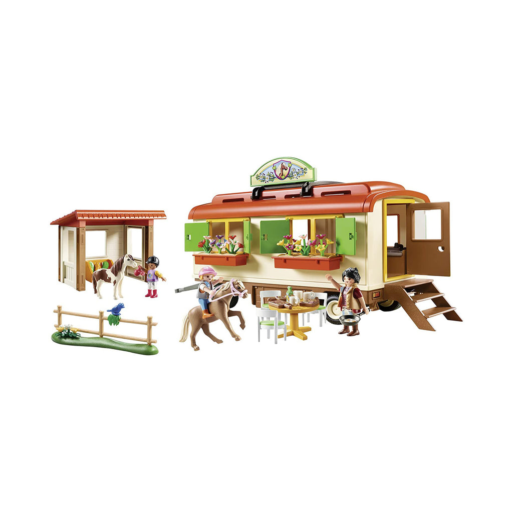 Playmobil Country Pony Shelter With Mobile Home Building Set 70510 - Radar Toys