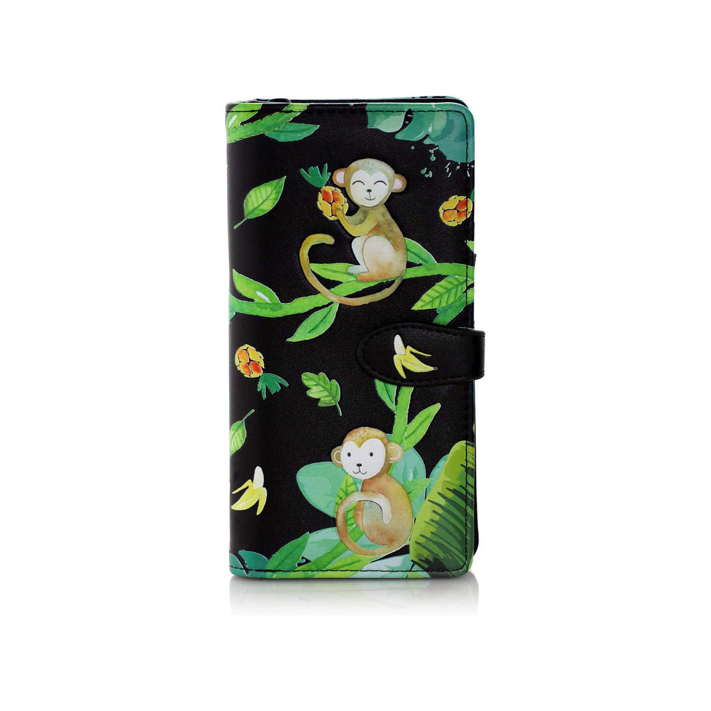 Shagwear Jungle Monkey Large Black Zipper Wallet - Radar Toys