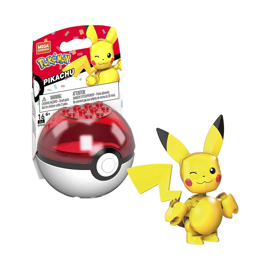 Mega Construx Pokemon Pikachu Poke Ball Building Set - Radar Toys