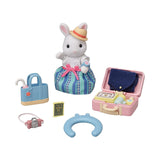 Calico Critters Weekend Travel Emilia Snow Rabbit Figure Accessory Set - Radar Toys