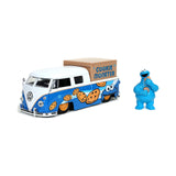 Jada Toys Sesame Street Cookie Monster And 1963 Volkswagen Bus Pickup 1:24 Diecast Set - Radar Toys
