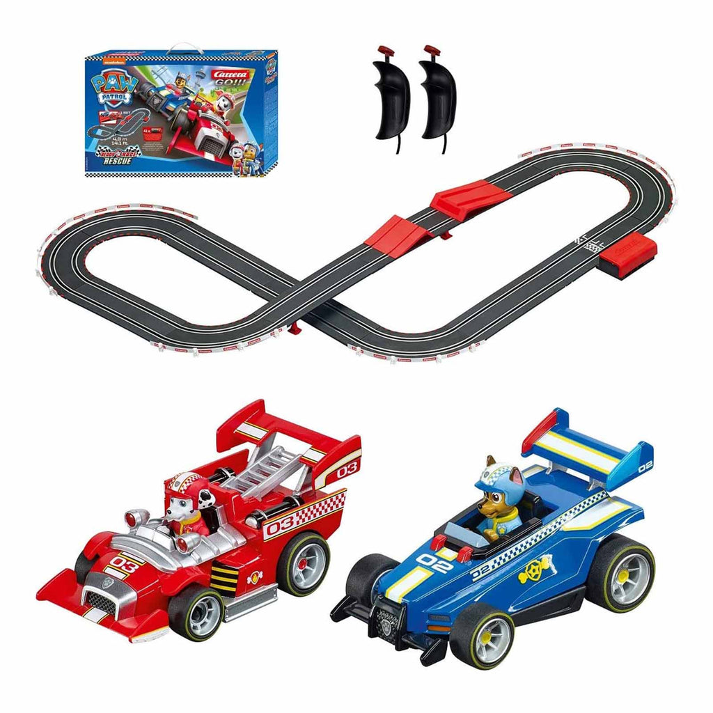 Carrera GO Paw Patrol Ready Race Rescue Chase And Marshall 1:43 Slot Car Racing Set - Radar Toys