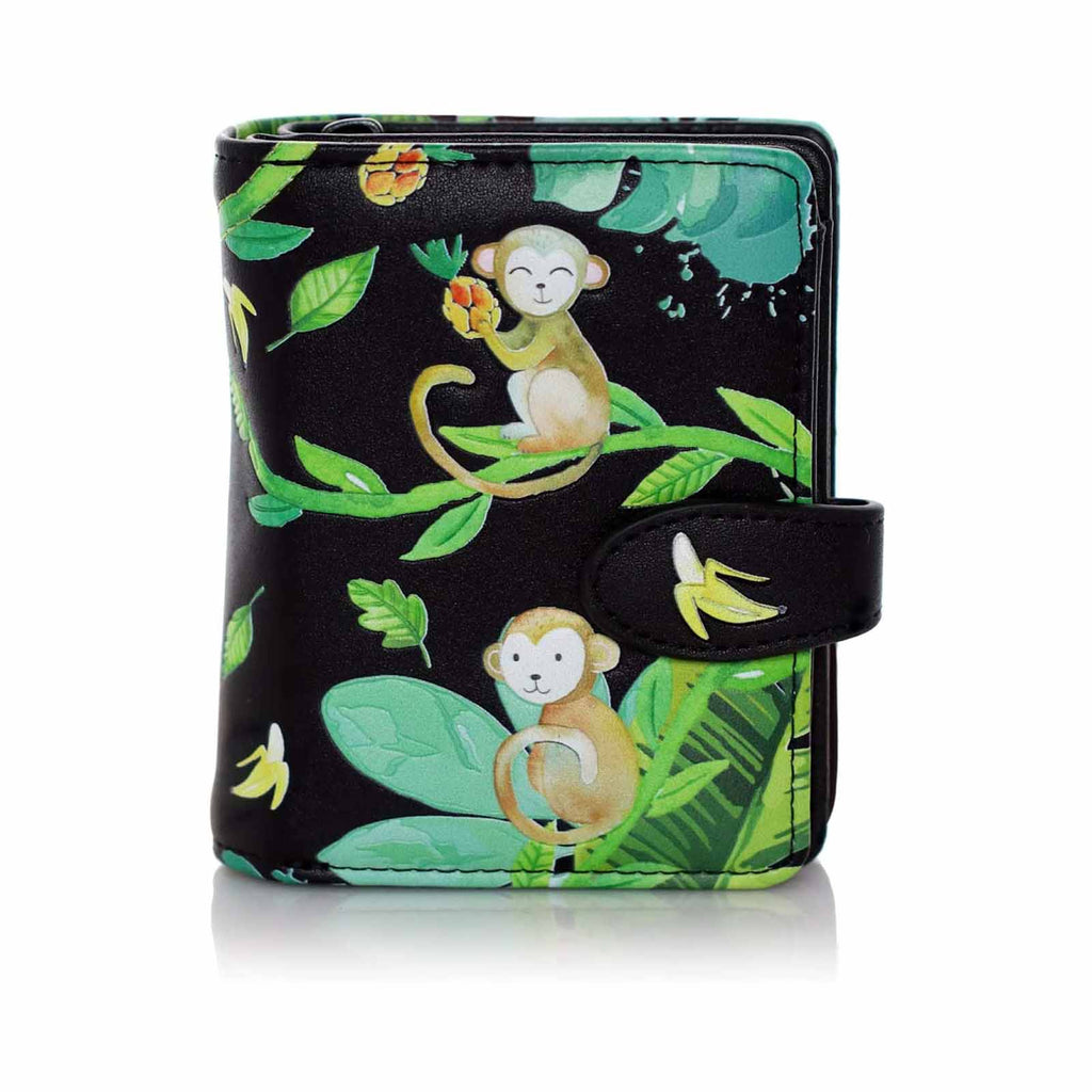 Shagwear Jungle Monkey Small Black Zipper Wallet - Radar Toys