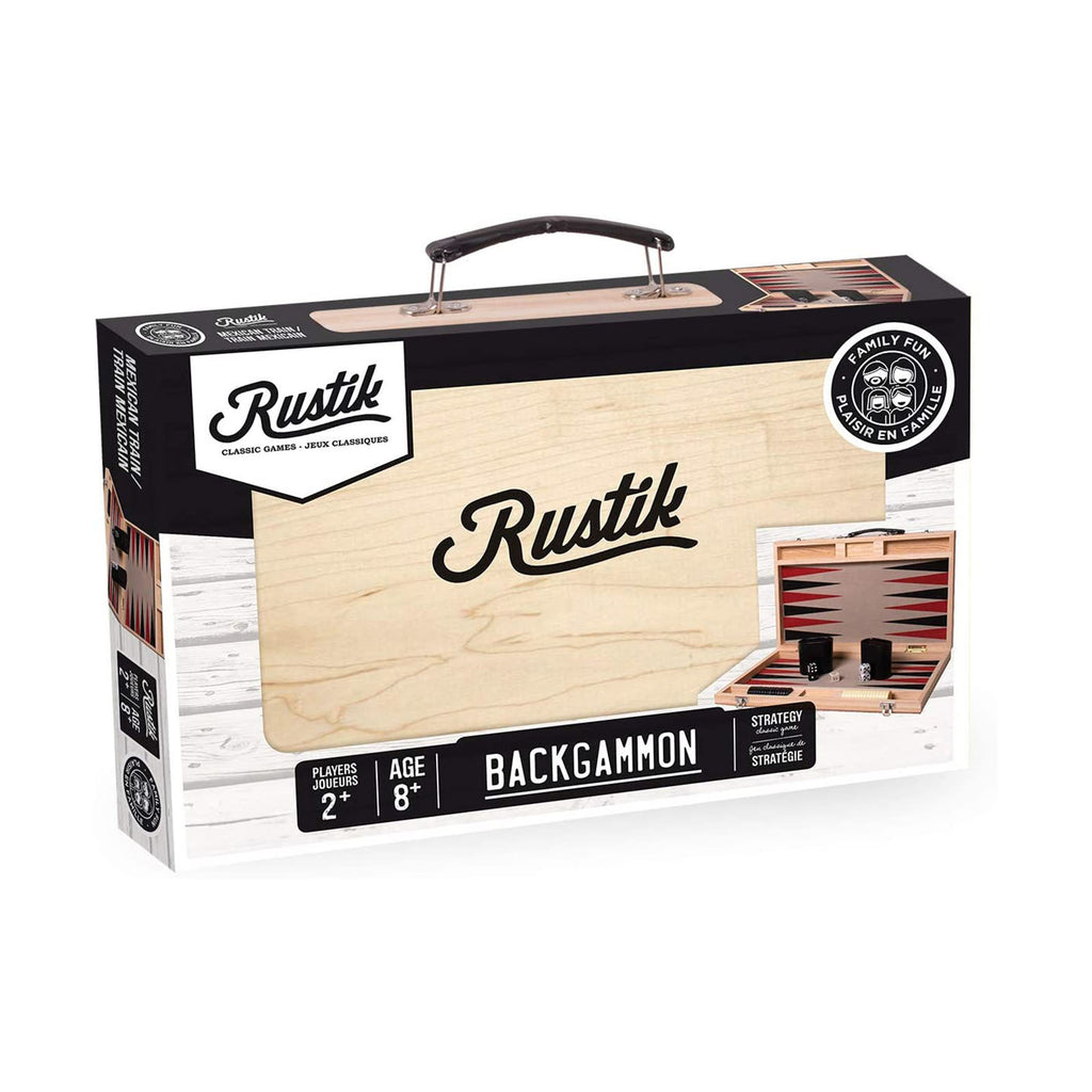Family Games America Rustik Deluxe Backgammon Wood Case - Radar Toys