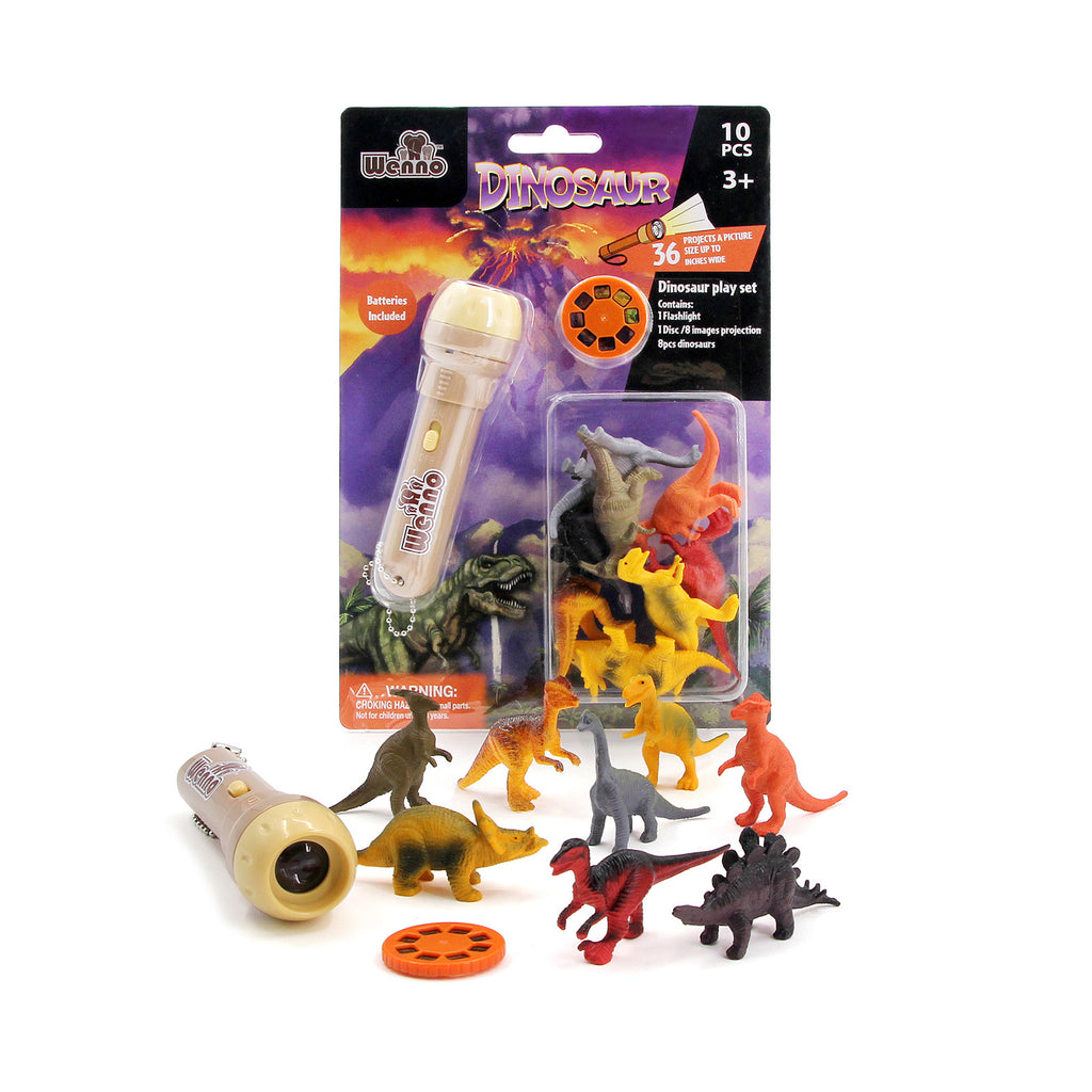 Wenno Dinosaur Animals Image Projection 8 Piece Figure Set