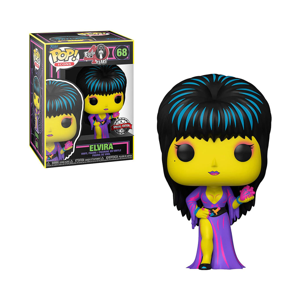 Funko Icons Entertainment Earth POP Elvira Black Light Figure