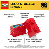LEGO® Storage 2-Stud Brick Bright Red Storage Container - Radar Toys