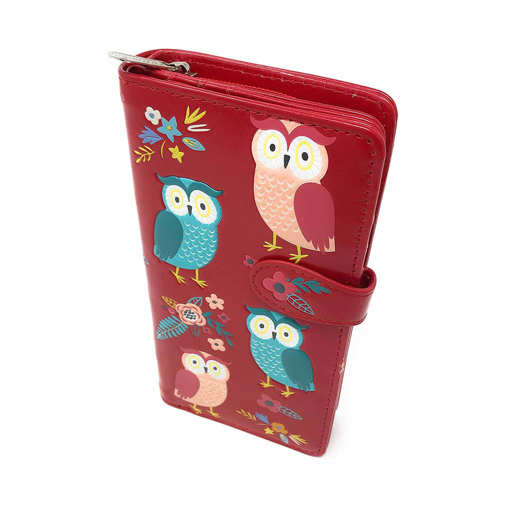 Shagwear Owl Garden Large Red Zipper Wallet - Radar Toys