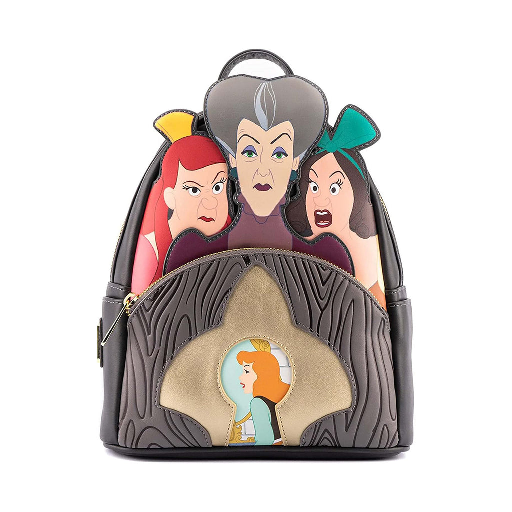 Loungefly Disney Cinderella Villains Scene Evil Stepmother And Step Sisters Mini Backpack