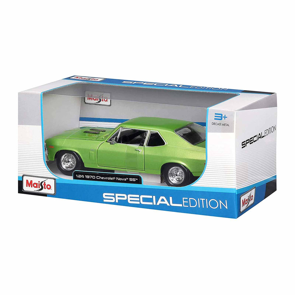 Maisto Special Edition 1970 Chevrolet Nova SS Lime Green 1:24 Diecast Car