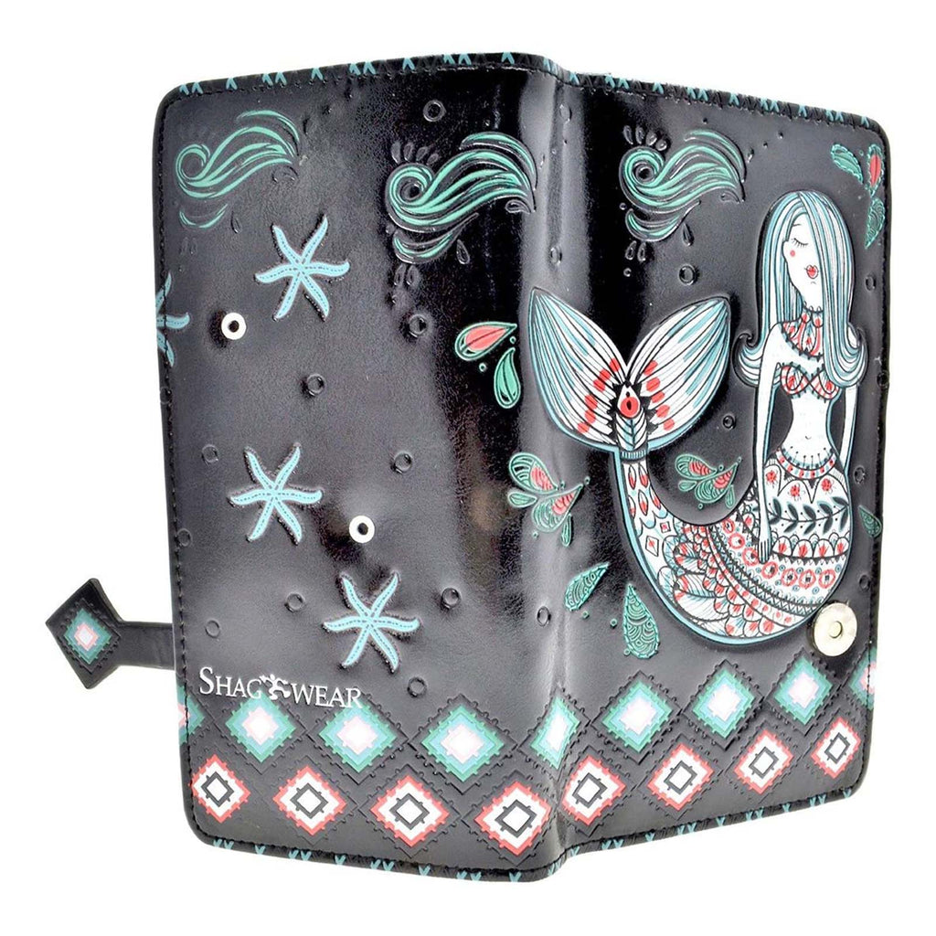 Shagwear Mermaid Garden Large Black Zipper Wallet - Radar Toys