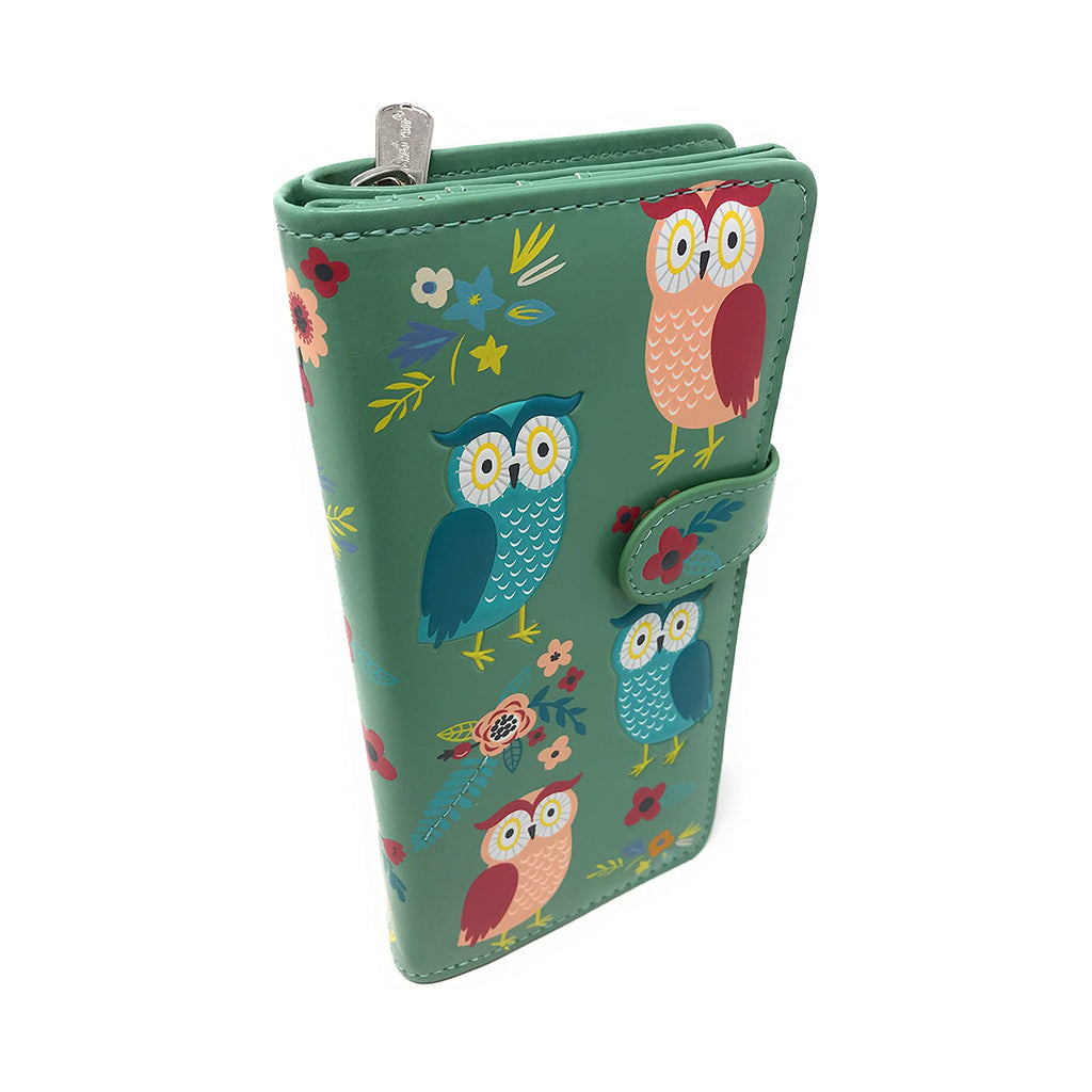 Shagwear Owl Garden Large Teal Zipper Wallet - Radar Toys
