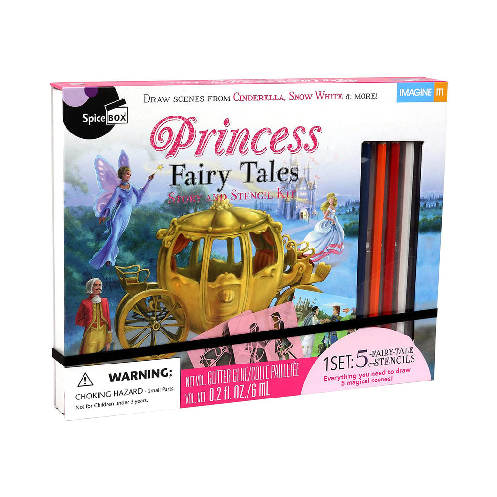 Spice Box Learn And Draw Princess Fairy Tales Story And Stencil Kit