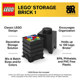 LEGO® Storage 1-Stud Brick Bright Black Storage Container - Radar Toys