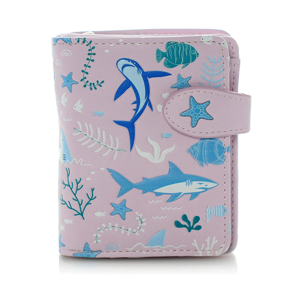 Shagwear Shark Pattern Small Pink Zipper Wallet - Radar Toys