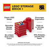 LEGO® Storage 1-Stud Brick Bright Red Storage Container - Radar Toys