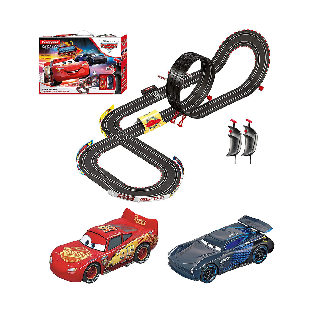 Carrera Go Disney Cars Neon Lights 1:43 Slot Racing Set - Radar Toys