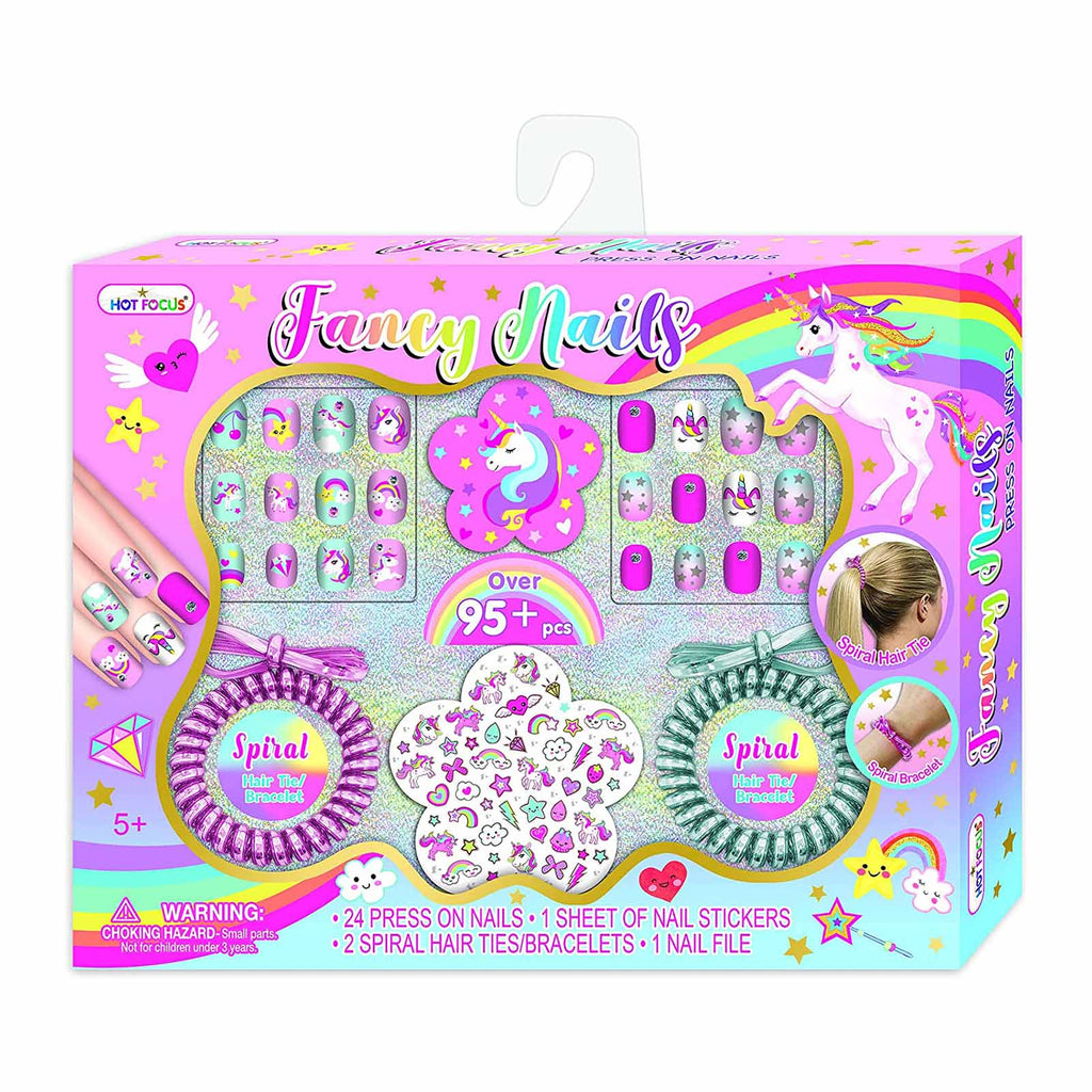 Hot Focus Unicorn Fancy Nails Press On Nails Set - Radar Toys