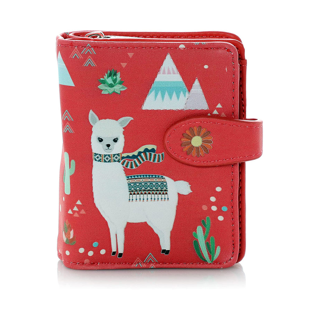 Shagwear Llama Pattern Small Salmon Zipper Wallet - Radar Toys
