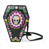 Sugar Skull Coffin Convertible Black Crossbody Bag Backpack - Radar Toys