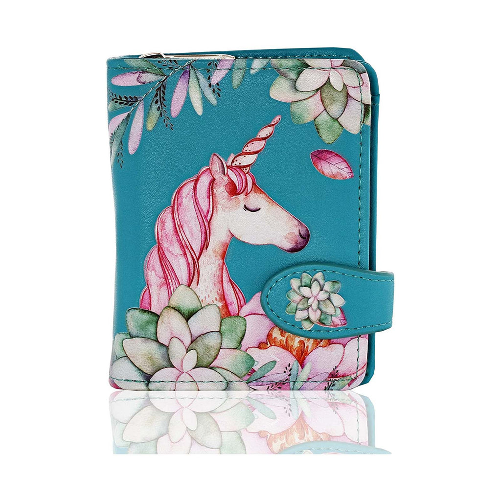 Shagwear Unicorn Small Teal Zipper Wallet - Radar Toys