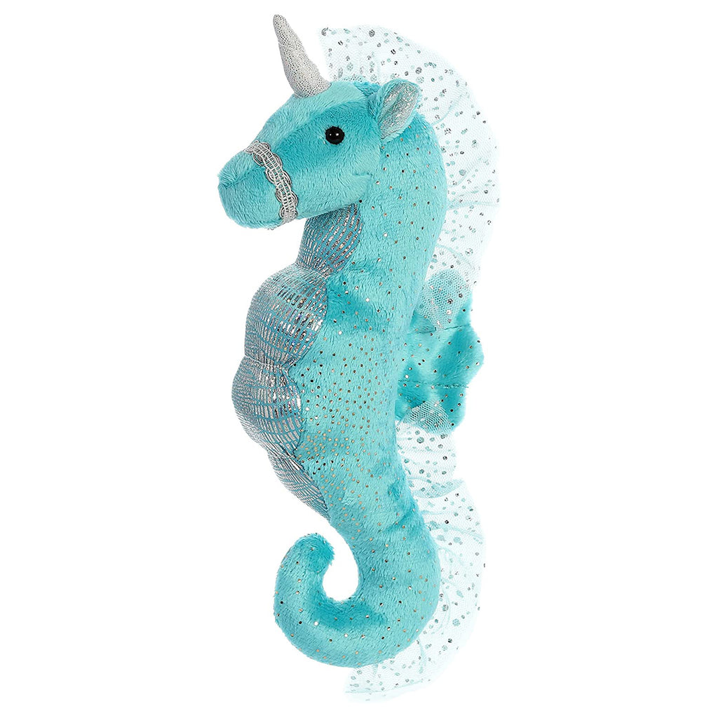 Aurora Sea Sparkles Unicorn Seahorse Teal 8.5 Inch Plush Figure