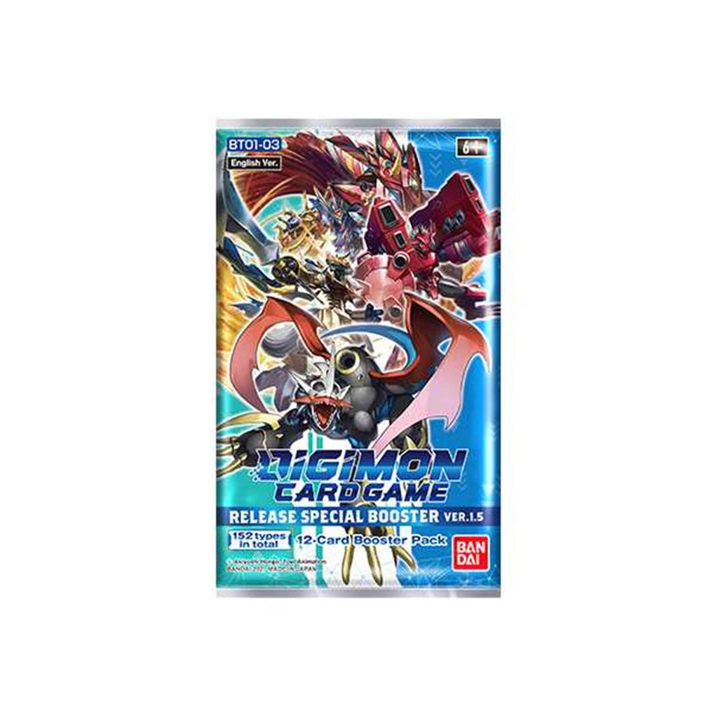 Digimon Card Game Release Special Booster Ver 1.5 Booster Pack- 12 Cards - Radar Toys