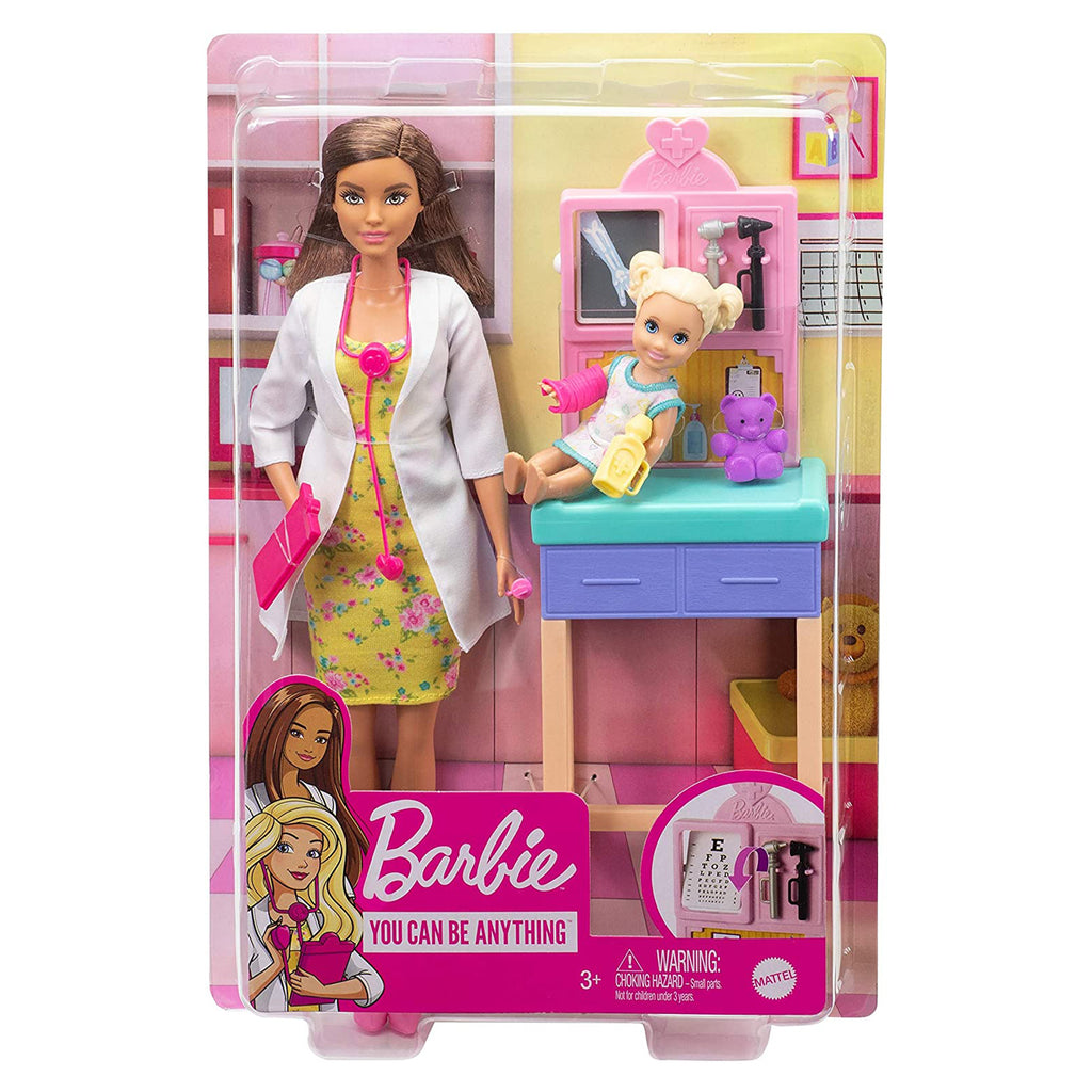 Barbie Careers You Can Be Anything Pediatrician Brunette Doll Set - Radar Toys