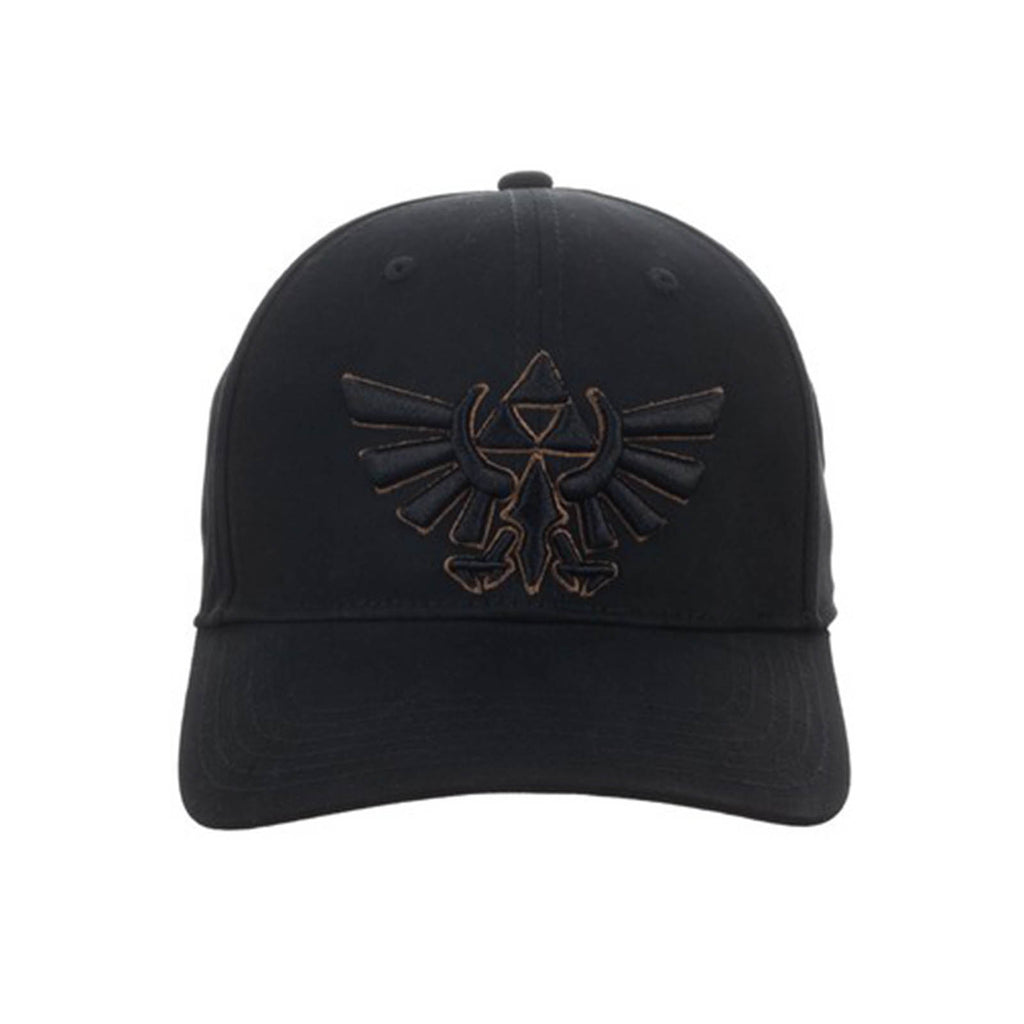 Bioworld Legend Of Zelda Gold And Black Logo Stretch-Fit Hat