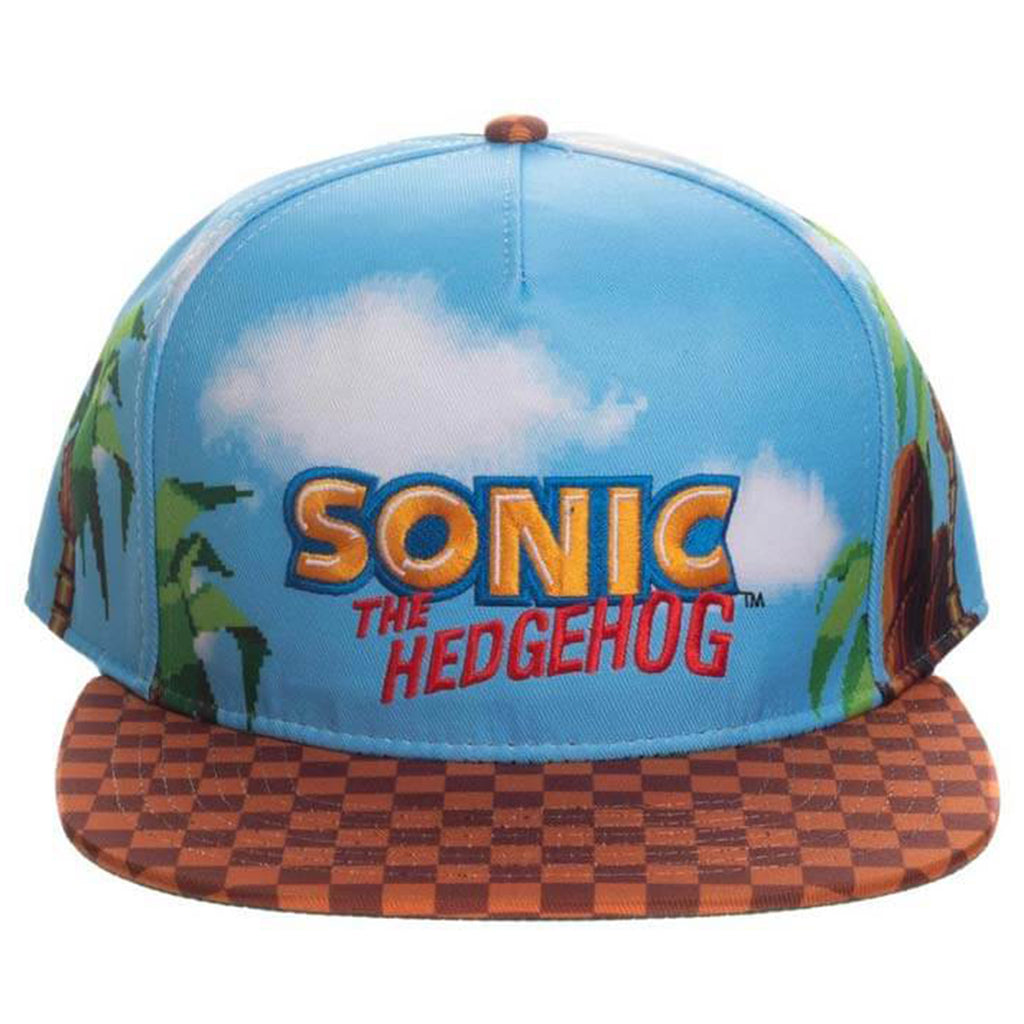 Bioworld Sonic The Headgehog Classic Logo Sky Snapback Hat