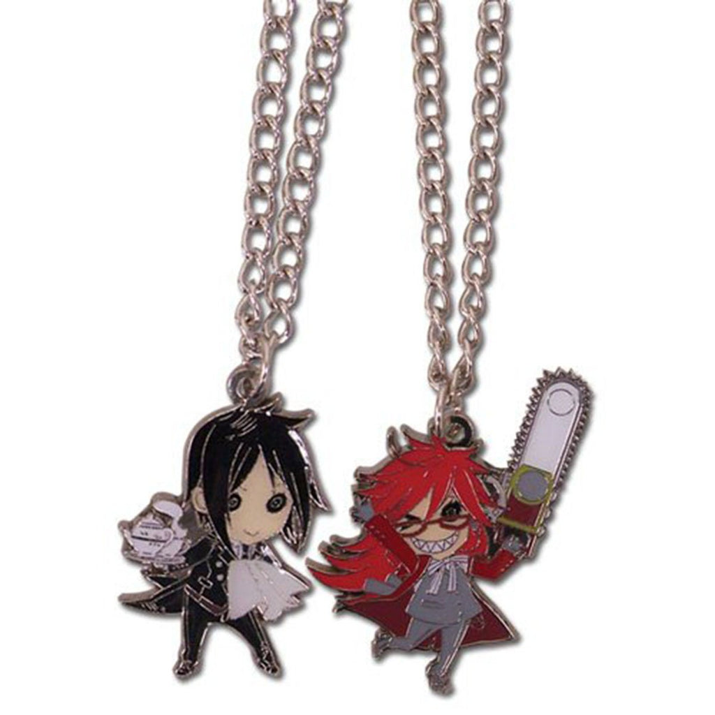 Black Butler Sebastian And Grell Metal Necklace Set