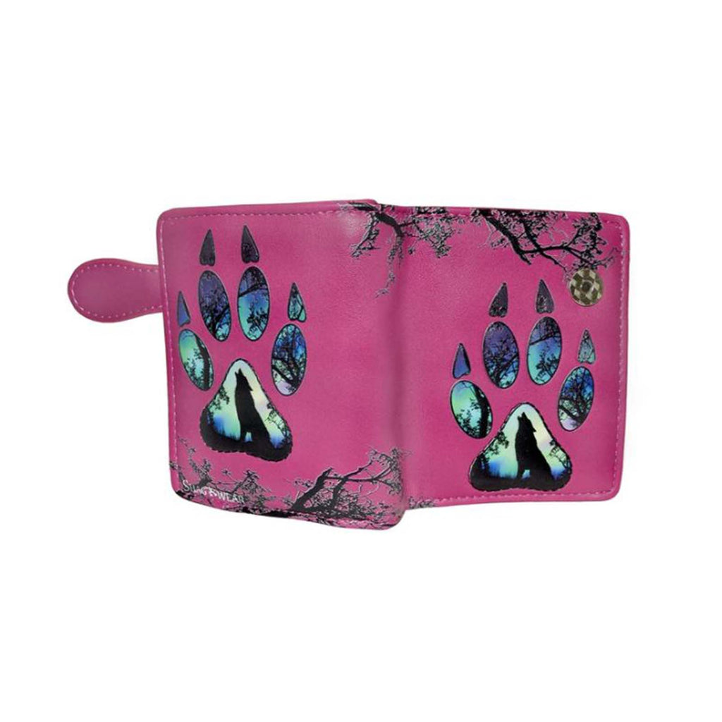 Shagwear Wolf Paw Print Small Fuchsia Coin Purse Wallet - Radar Toys