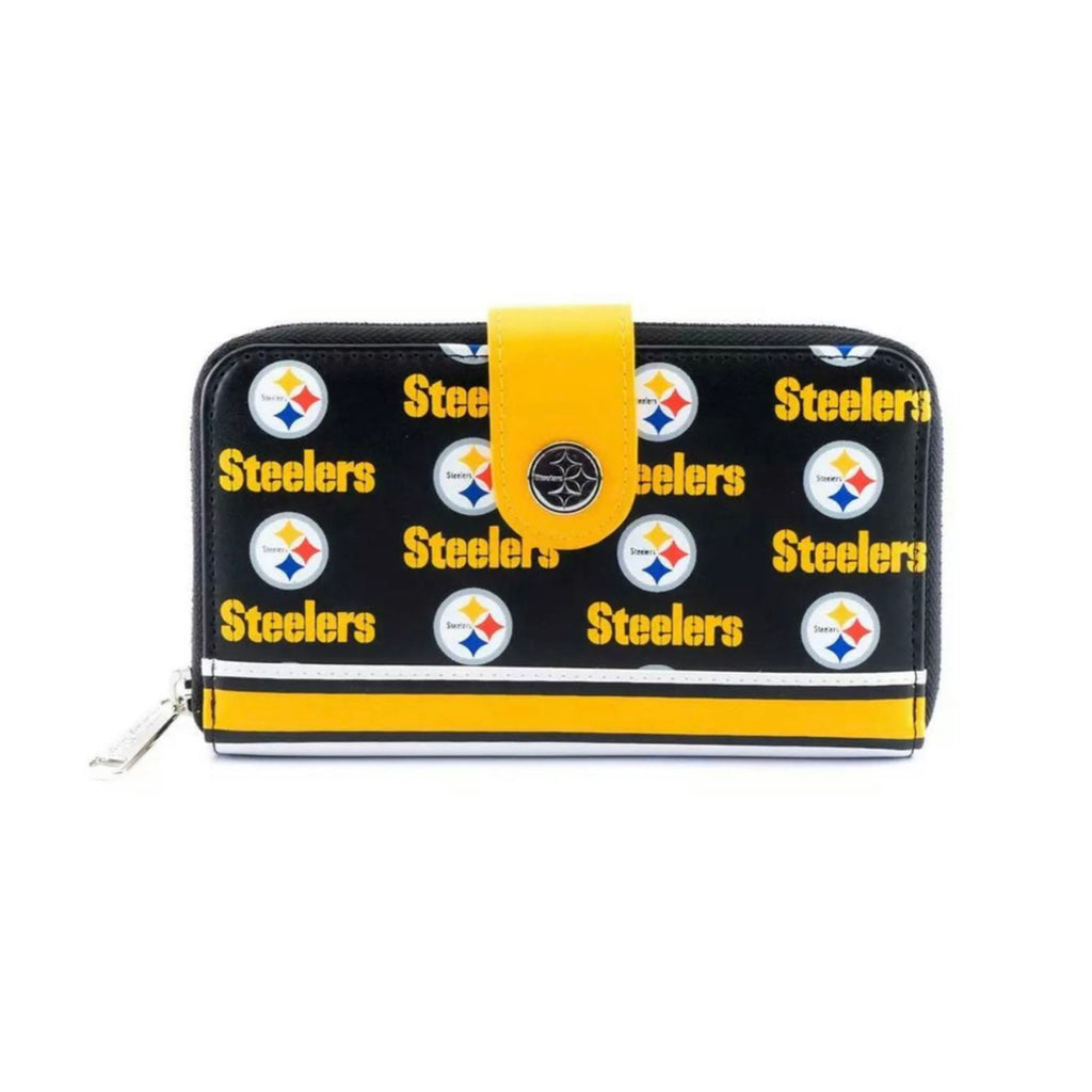 Loungefly NFL Pittsburgh Steelers Logo All Over Print Bifold Wallet