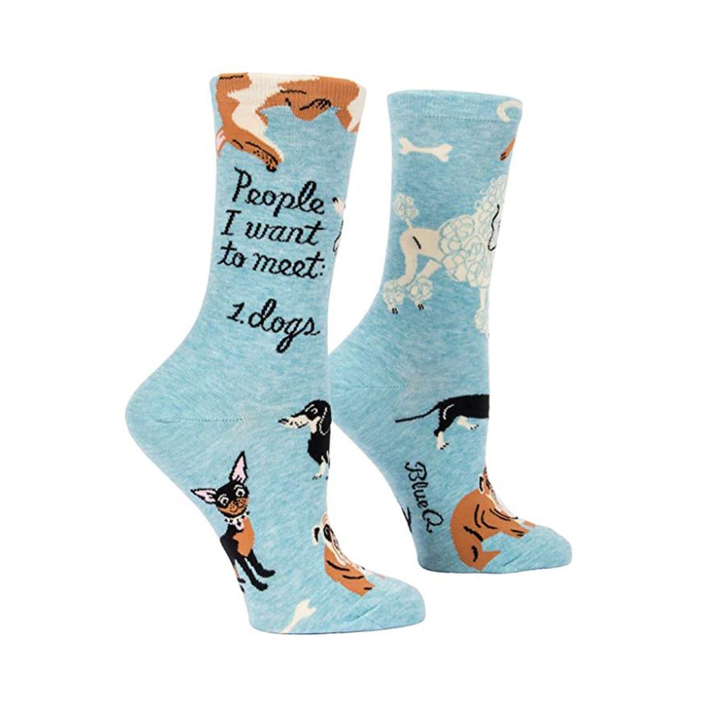 Blue Q People I Want To Meet Dogs Single Pair Crew Socks - Radar Toys