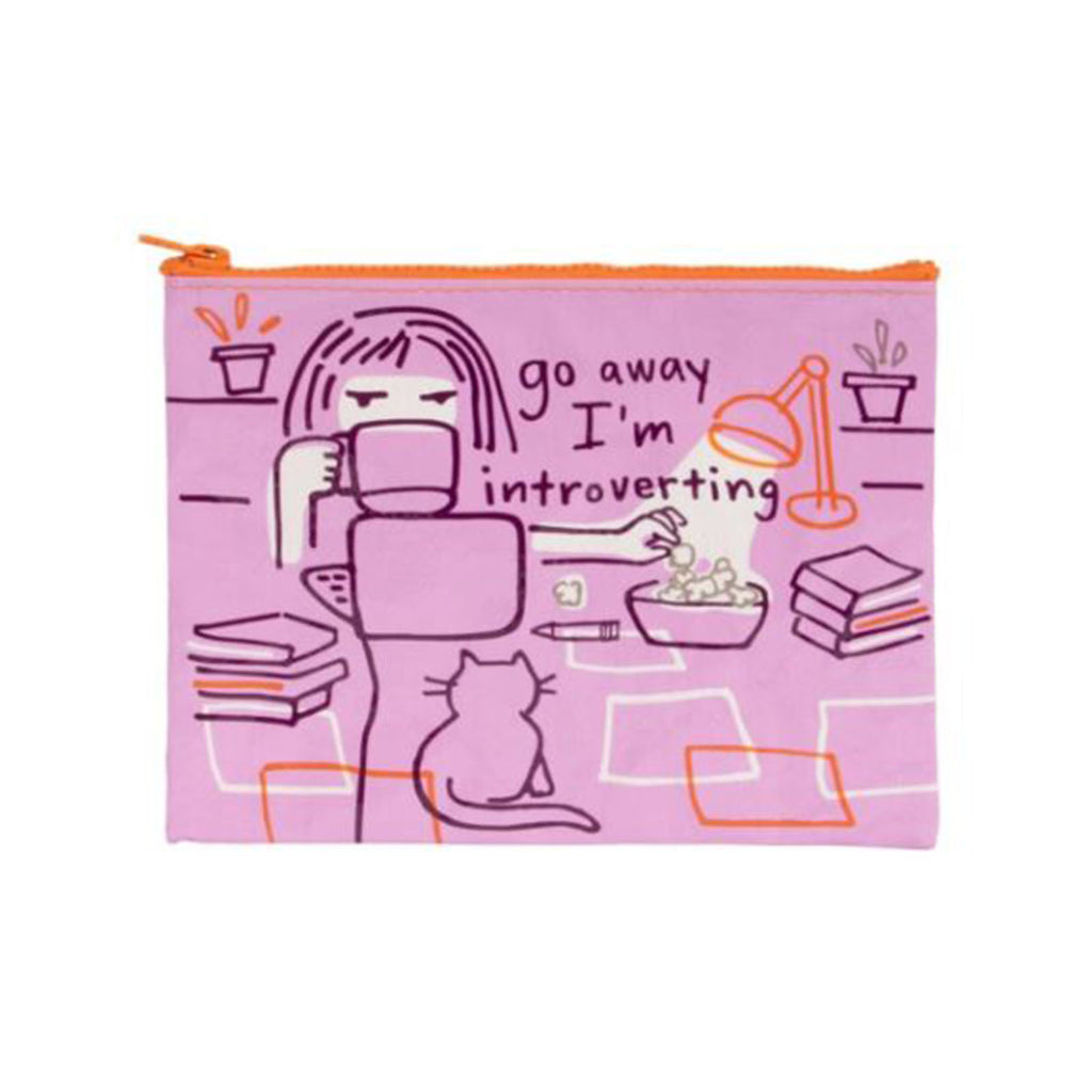 Blue Q Go Away I'm Introverting Zipper Pouch - Radar Toys